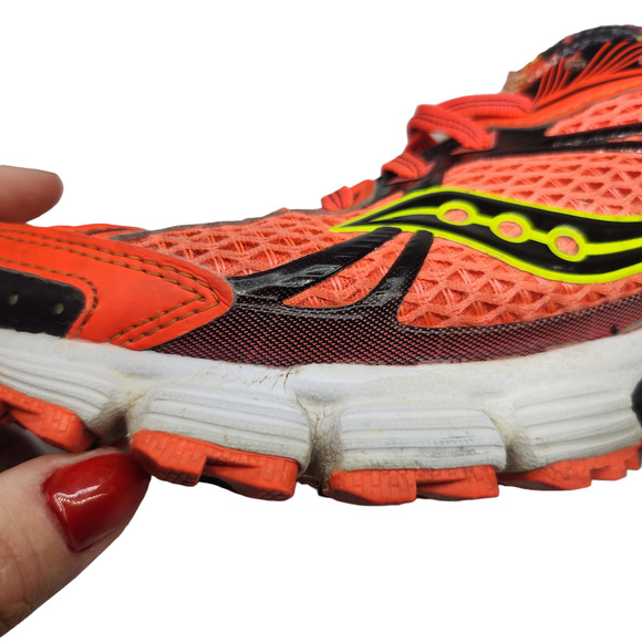Saucony Shoes Womens 6.5 Ignition 5 Orange Yellow Neon Florescent Running Gym - Picture 9 of 12